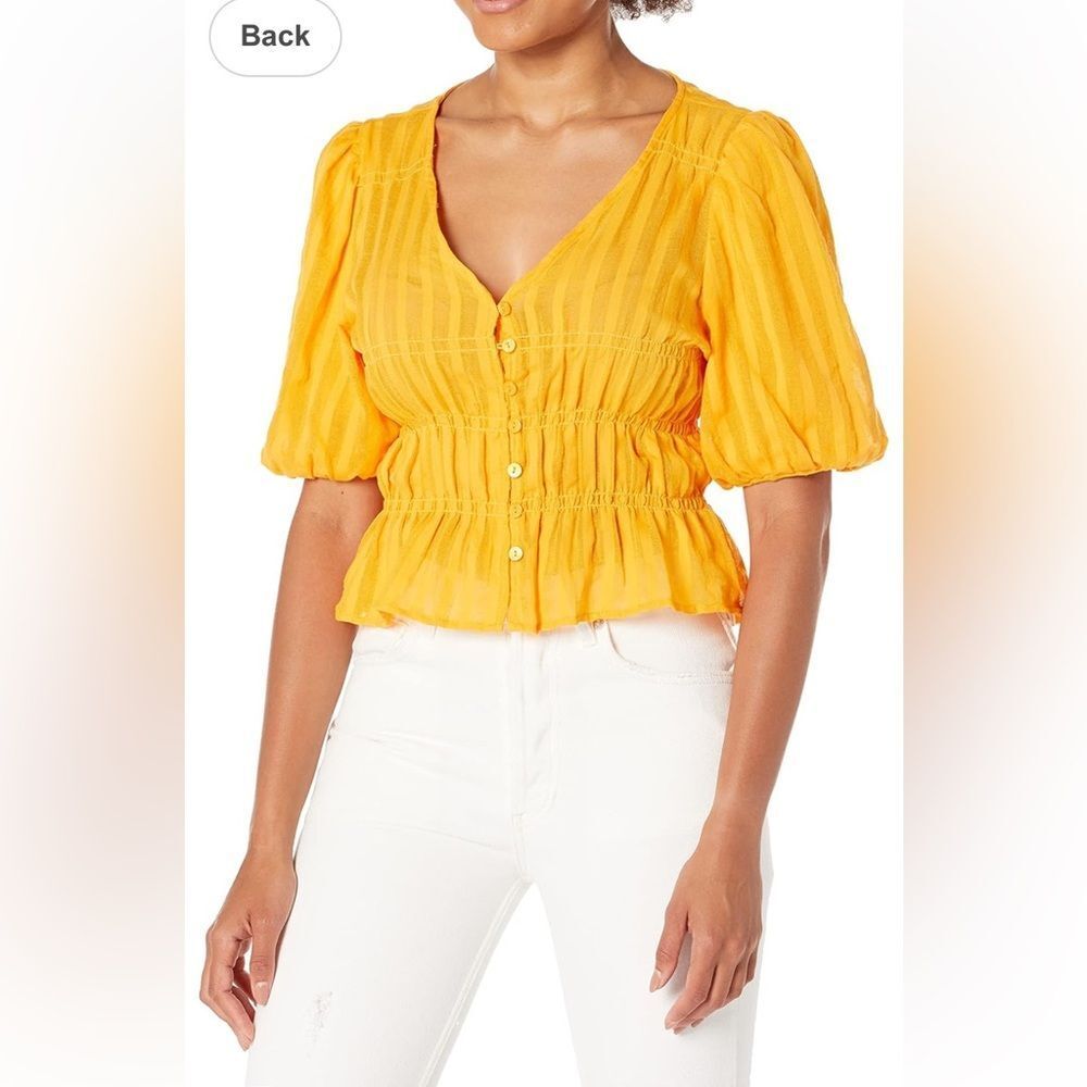 BB Dakota Steve Madden | Women's Yellow Button-Up Top | Size XL